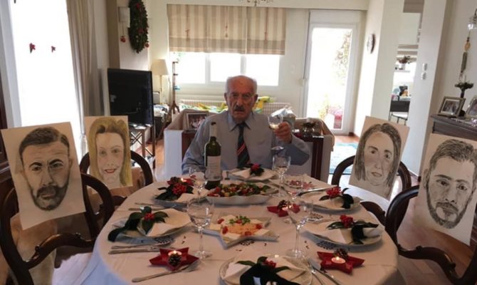 Λάρισα: Πατέρας ζωγράφισε τα παιδιά του σε ακουαρέλα για το τραπέζι των Χριστουγέννων-πηγή newside.gr